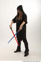 ANGELIA STANDING POSE WITH LIGHTSABERS